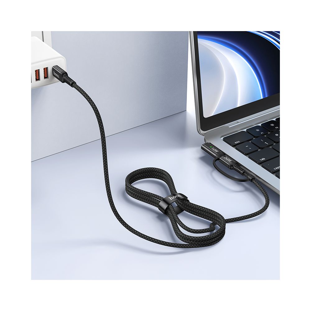 Кабел за зареждане HOCO U142, USB-C - USB-C / MagSafe 3, 240W, 1.8m, Черен