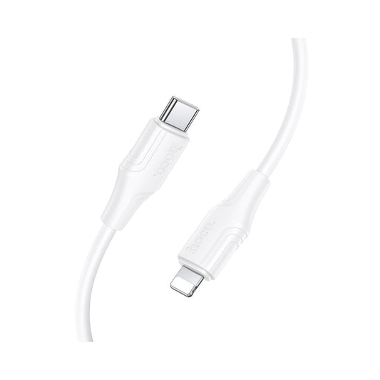 Кабел за данни и зареждане USB-C - Lightning HOCO X124, 27W, 1m, Бял