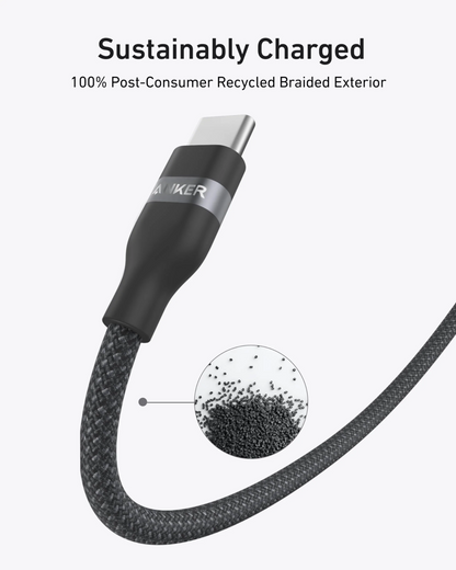 Кабел за данни и зареждане USB-C - USB-C Anker, 240W, 1.8m, Черен A82E2H12