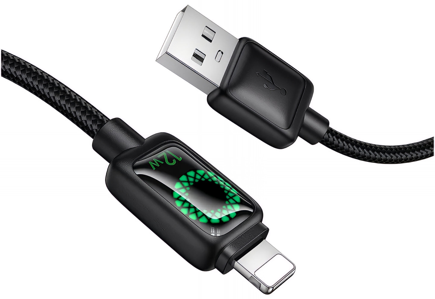 Кабел за данни и зареждане USB-A - Lightning HOCO U146, 12W, 1.2m, Черен