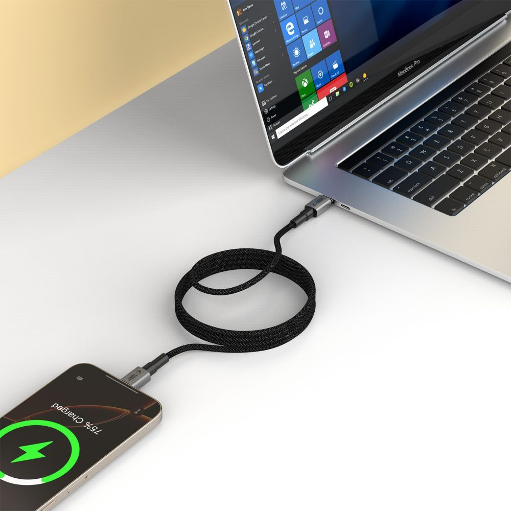 Кабел за данни и зареждане USB-C - USB-C Tech-Protect Ultraboost DNA MagTwist, 100W, 1m, Сив