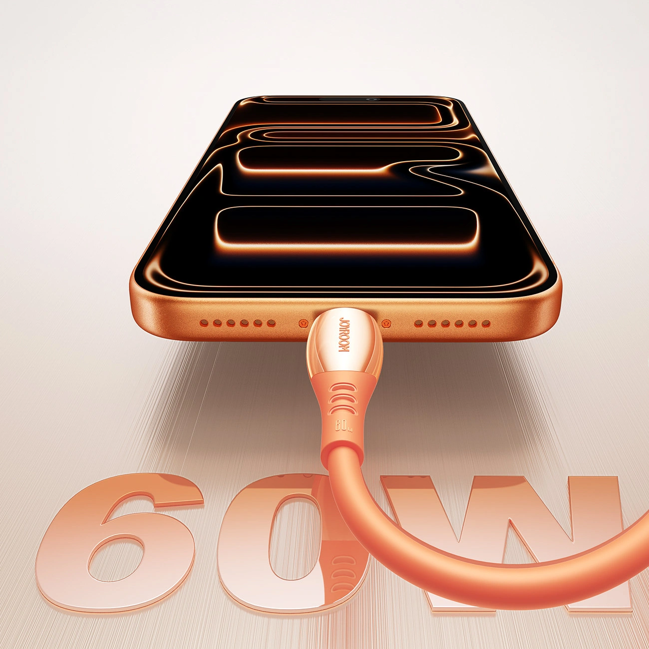 Кабел за данни и зареждане USB-C - USB-C Joyroom S-A59 Vibrant, 60W, 1.2m, Оранжев