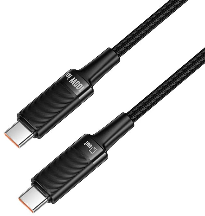 Кабел за данни и зареждане USB-C - USB-C HOCO U153 Extreme, 100W, 1.2м, Черен