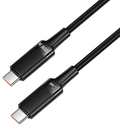 Кабел за данни и зареждане USB-C - USB-C HOCO U153 Extreme, 100W, 1.2м, Черен