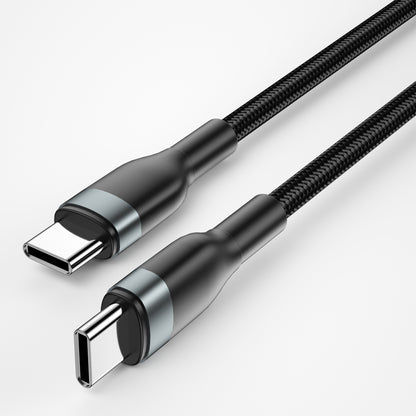 USB-C кабел за данни и зареждане - USB-C WiWu Wi-C017, 100W, 1,2 м, черен 