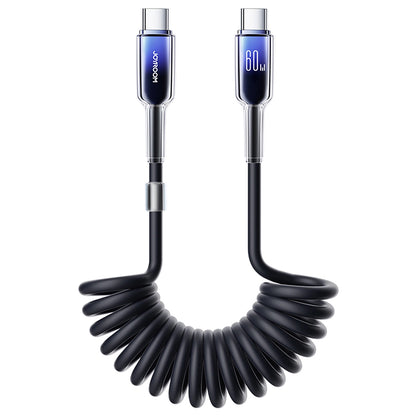 Кабел за данни и зареждане USB-C - USB-C Joyroom S-A43 Crystal, 60W, 1.5m, Черен