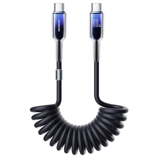 Кабел за данни и зареждане USB-C - USB-C Joyroom S-A43 Crystal, 60W, 1.5m, Черен