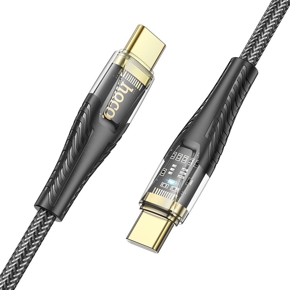 Кабел за данни и зареждане USB-C - USB-C HOCO U121, 60W, 1.2m, Черен