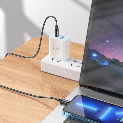 Кабел за данни и зареждане USB-C - Lightning HOCO X89, 27W, 2m, Черен