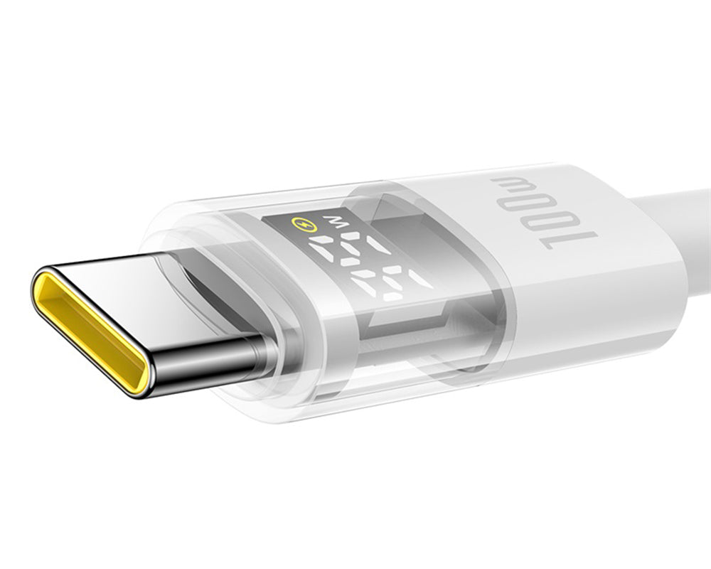 Кабел за данни и зареждане USB-A - USB-C Baseus Display 2, 100W, 2m, Бял P10382701211-01