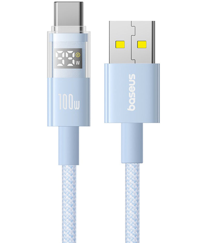 Кабел за данни и зареждане USB-A - USB-C Baseus Display 2, 100W, 1m, Син P10382701311-00