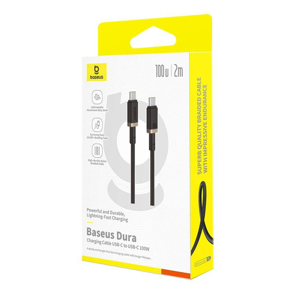 Кабел за данни и зареждане USB-C - USB-C Baseus Dura Series, 100W, 2m, Златист P10377803U01-03