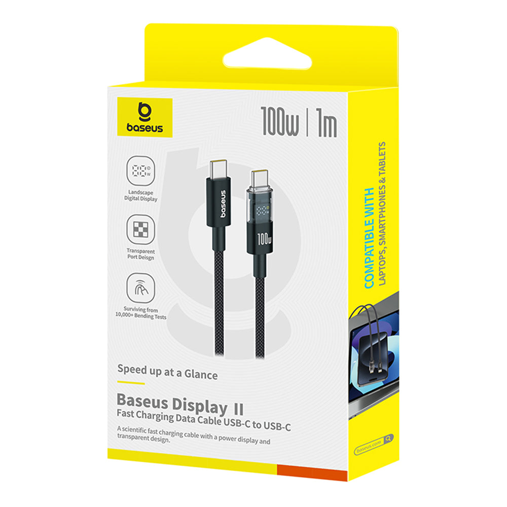 Кабел за данни и зареждане USB-C - USB-C Baseus Display 2, 100W, 1m, Черен P10382702121-00
