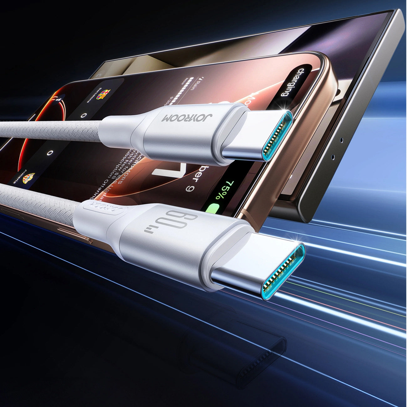 Кабел за данни и зареждане USB-C - USB-C Joyroom S-A28 Flash, 60W, 2m, Бял