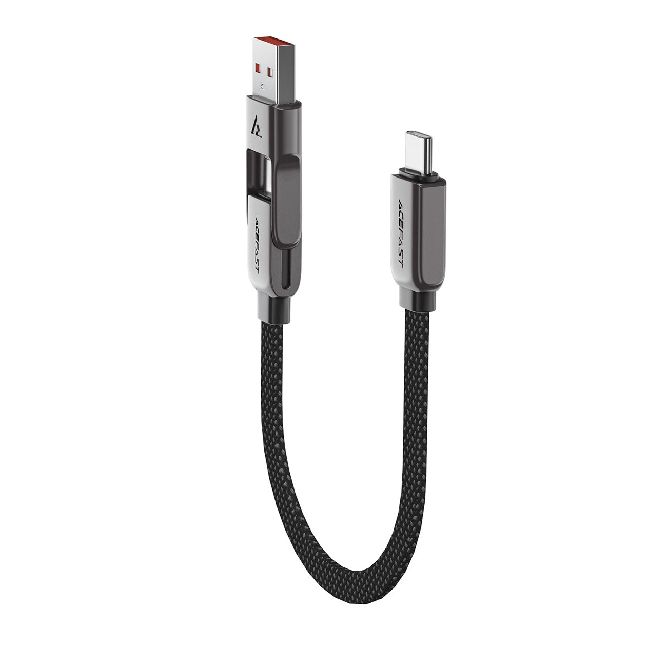 Кабел за данни и зареждане USB-C - USB-A / USB-C Acefast C13-05, 60W, 0.2m, Черен