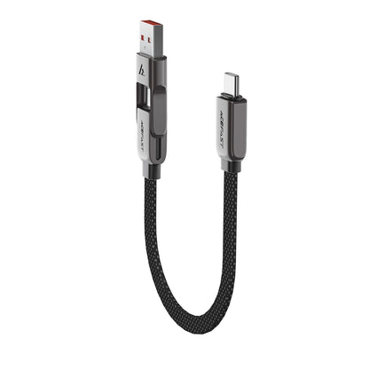 Кабел за данни и зареждане USB-C - USB-A / USB-C Acefast C13-05, 60W, 0.2m, Черен