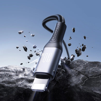 Кабел за данни и зареждане USB-C - Lightning Joyroom S-A28 Flash, 30W, 2m, Черен