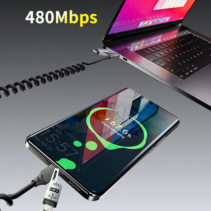 Кабел за данни и зареждане USB-A / USB-C - Lightning / USB-C Dudao L20 Pro, 65W, 1.5m, Черен