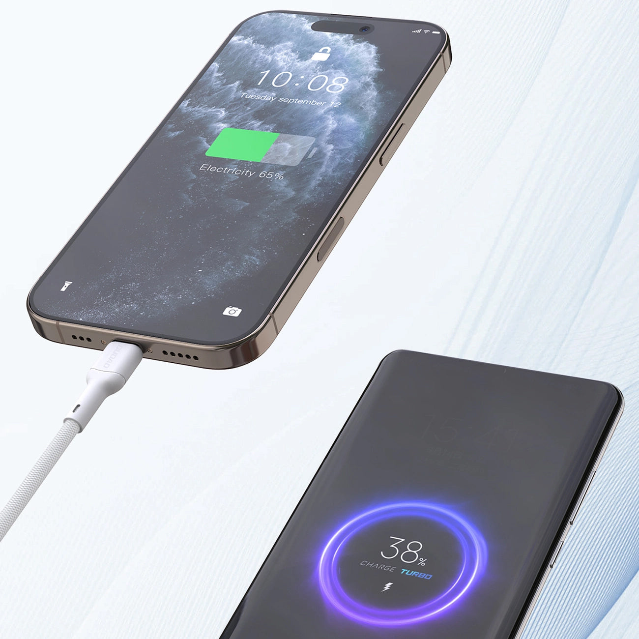 Кабел за данни и зареждане USB-C - USB-C Dudao L9C, 65W, 1m, Бял