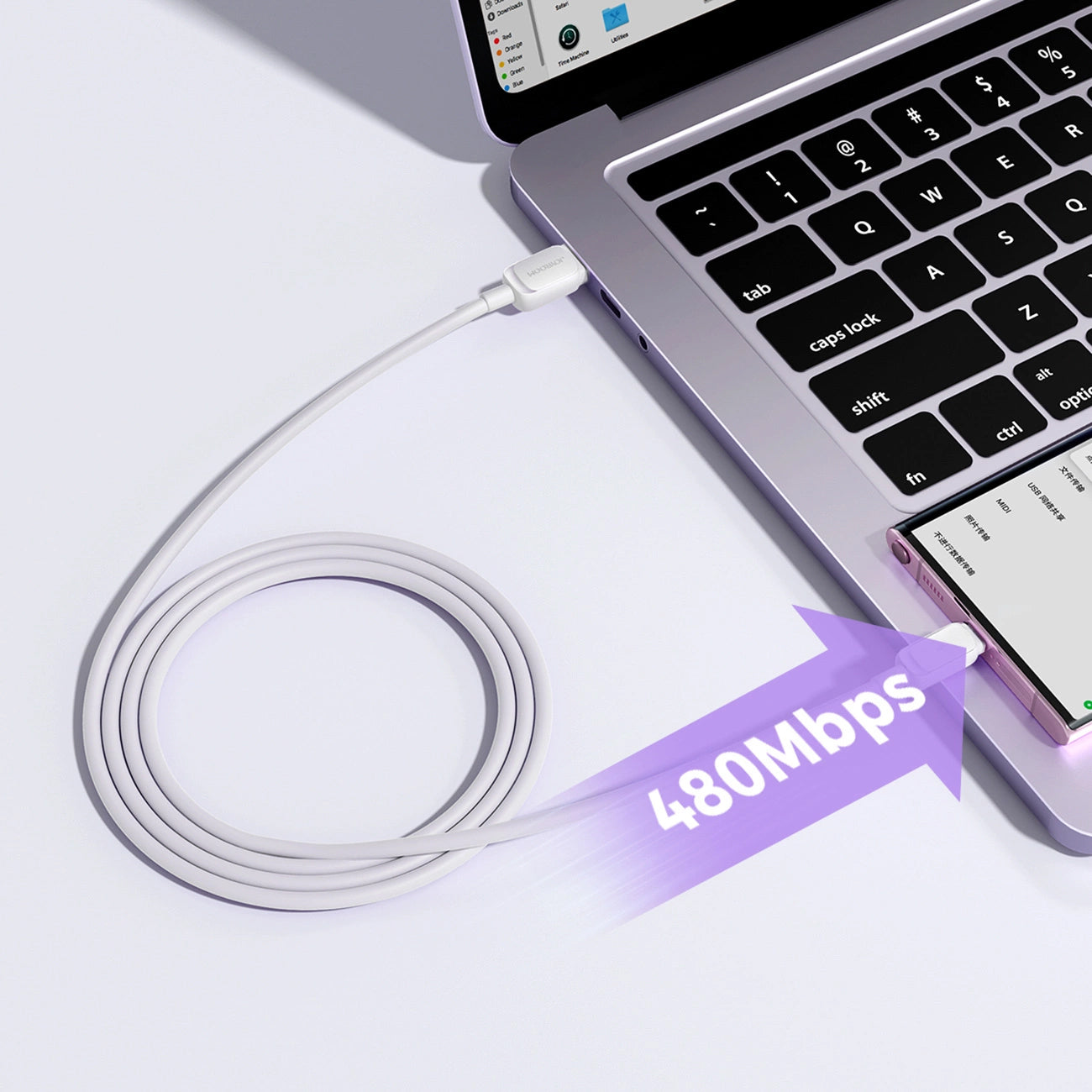 Кабел за данни и зареждане USB-A - USB-C Joyroom S-A14, 20W, 1.2m, Бял