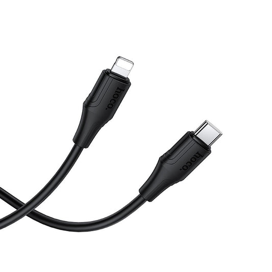 Кабел за данни и зареждане USB-C - Lightning HOCO X124, 27W, 1m, Черен