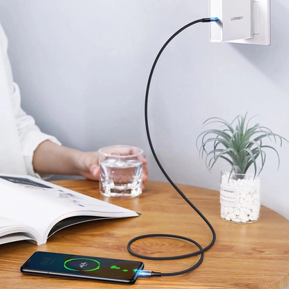 Кабел за данни и зареждане USB-C - USB-C UGREEN US316, 100W, 3m, Сив