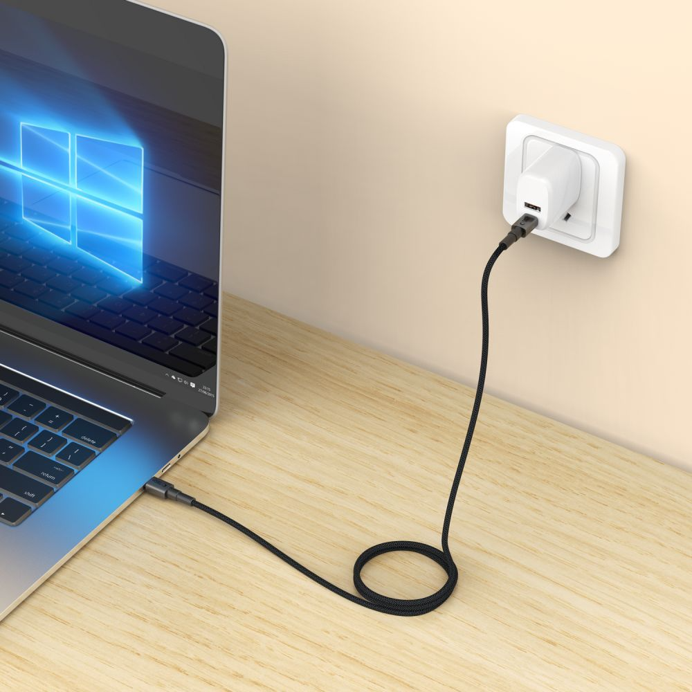 Кабел за данни и зареждане USB-C - USB-C Tech-Protect Ultraboost DNA MagTwist, 100W, 1m, Сив