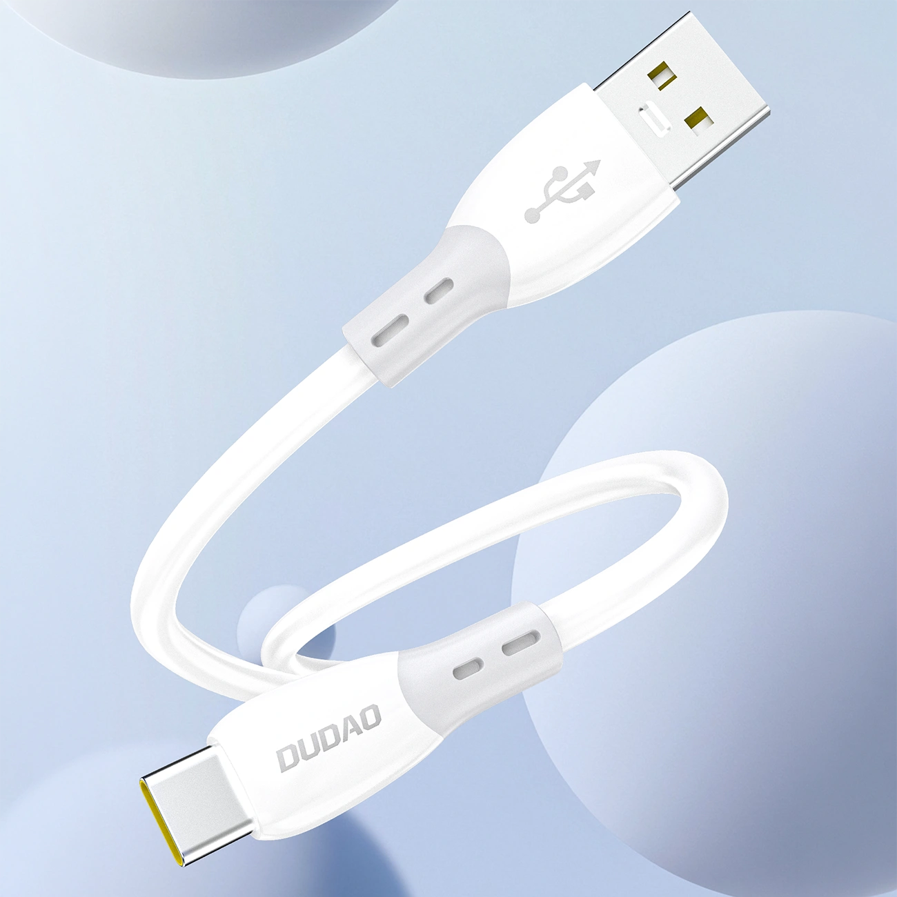 USB-A to USB-C Dudao L25ST Data and Charging Cable, 100W, 1m, White