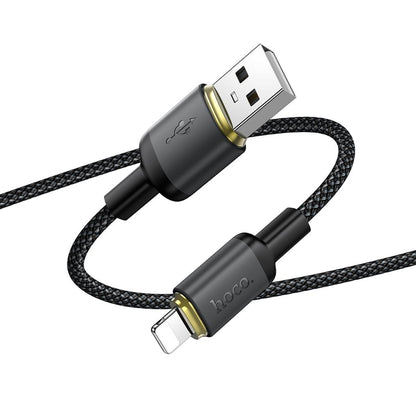 Кабел за данни и зареждане USB-A - Lightning HOCO X128 Benefit, 12W, 1м, Черен