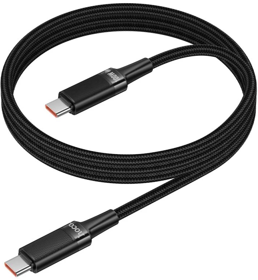 Кабел за данни и зареждане USB-C - USB-C HOCO U153 Extreme, 100W, 1.2м, Черен