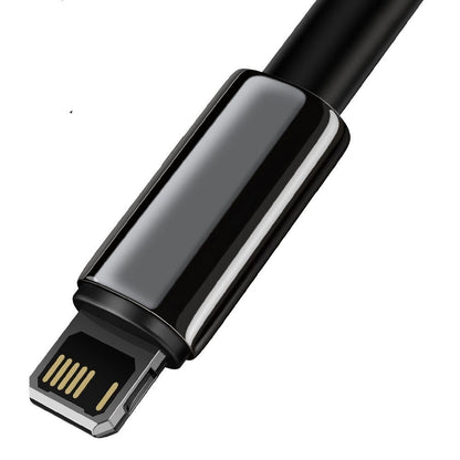 Кабел за данни и зареждане USB-A - Lightning Baseus Tungsten Gold, 20W, 1m, черен CALWJ-01 