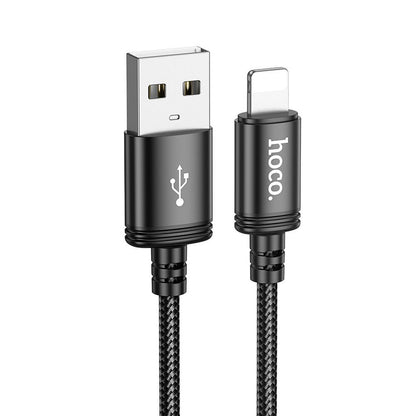 Кабел за данни и зареждане USB-A - Lightning HOCO X89, 18W, 2m, Черен