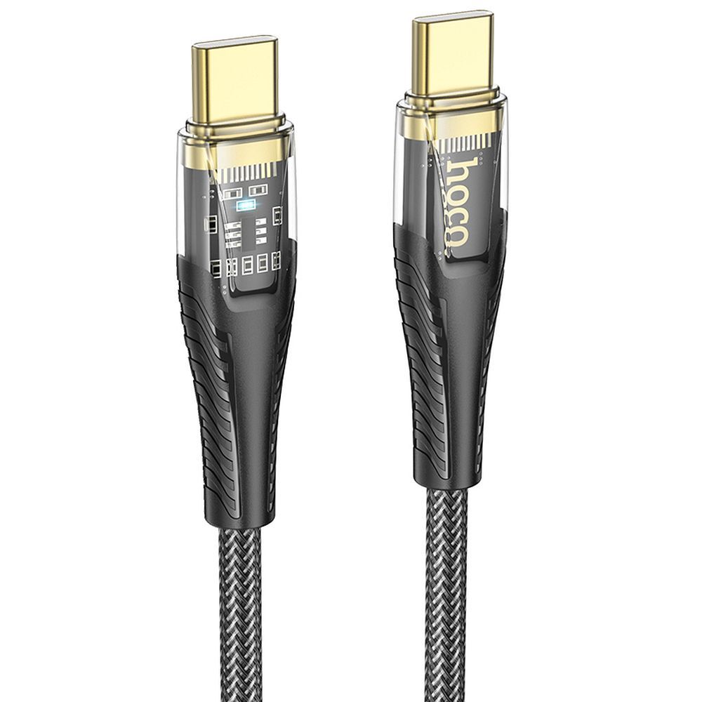 Кабел за данни и зареждане USB-C - USB-C HOCO U121, 60W, 1.2m, Черен