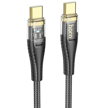 Кабел за данни и зареждане USB-C - USB-C HOCO U121, 60W, 1.2m, Черен