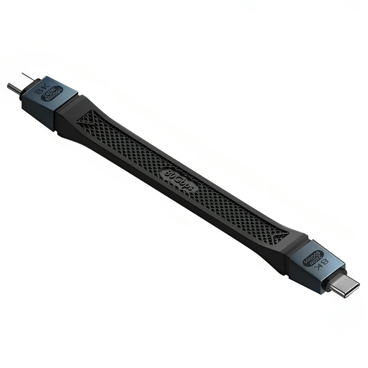 Кабел за данни и зареждане USB-C - USB-C OEM 8K видео, 240W, 0.13m, Черен