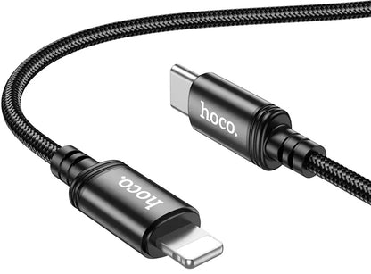 Кабел за данни и зареждане USB-C - Lightning HOCO X89, 27W, 2m, Черен
