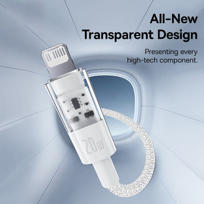 Кабел за данни и зареждане USB-C - Lightning Baseus Gem, 20W, 1m, Бял P10373001211-00