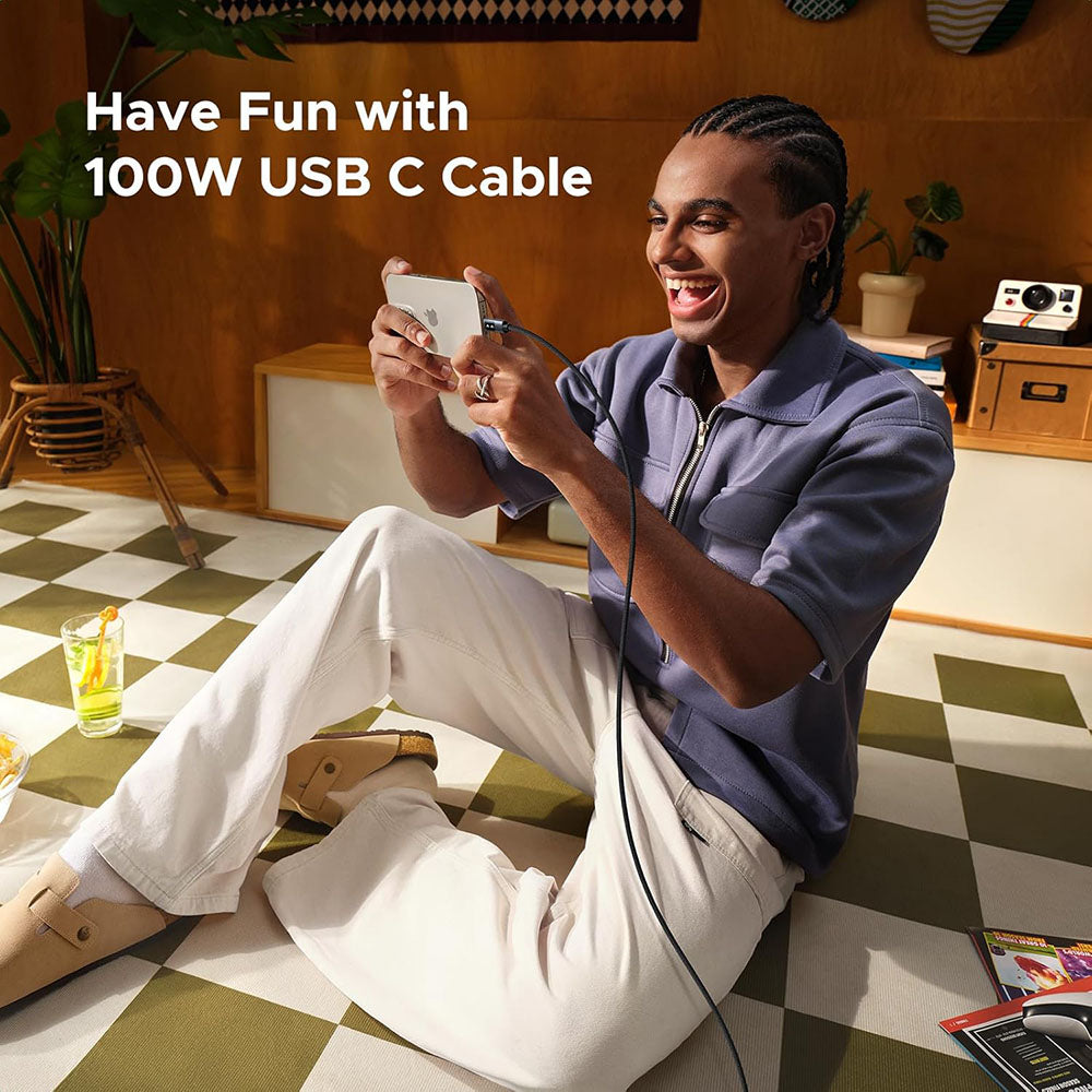 Кабел за данни и зареждане USB-C - USB-C UGREEN L509, 100W, 2m, Сив