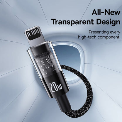Кабел за данни и зареждане USB-C - Lightning Baseus Gem, 20W, 2m, Черен P10373001111-01