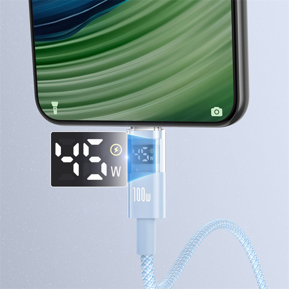 Кабел за данни и зареждане USB-A - USB-C Baseus Display 2, 100W, 1m, Син P10382701311-00