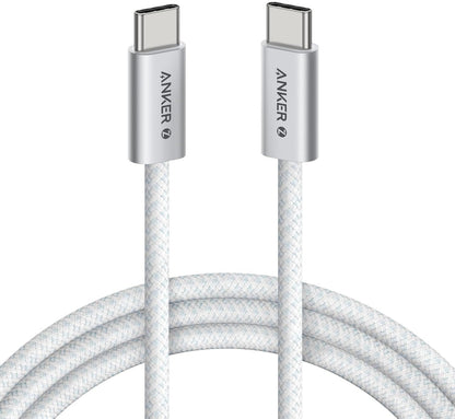 Кабел за данни и зареждане USB-C - USB-C Anker Zolo, 240W, 1m, Бял A8060H21
