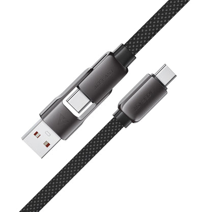 Кабел за данни и зареждане USB-C - USB-A / USB-C Acefast C13-05, 60W, 0.2m, Черен