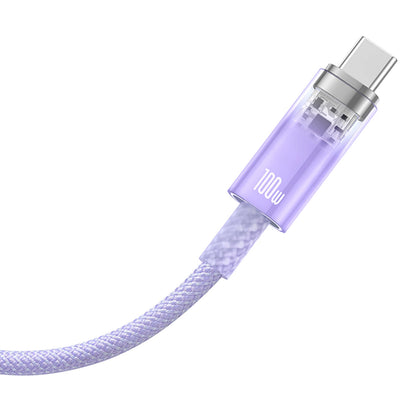 Baseus Explorer USB-A to USB-C Data and Charging Cable, 100W, 1m, Purple CATS010405