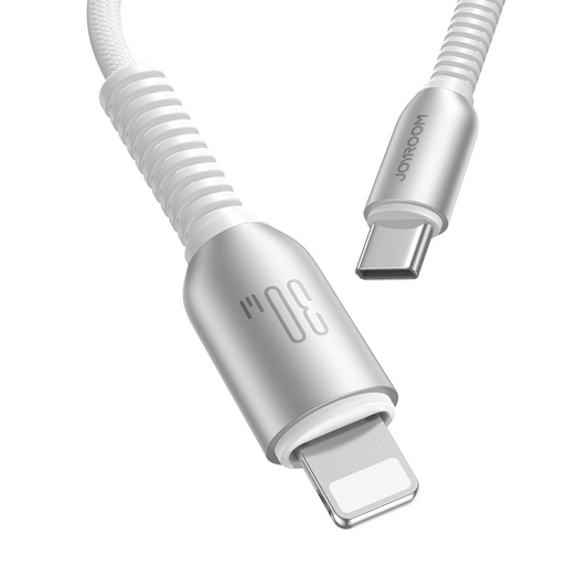 Кабел за данни и зареждане USB-C - Lightning Joyroom S-A51, 30W, 1.2m, Сив