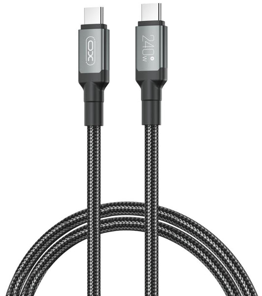 Кабел за данни и зареждане USB-C - USB-C XO Design NB-Q264A, 240W, 1m, Черен