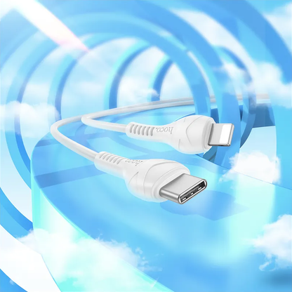 Кабел за данни и зареждане USB-C - Lightning HOCO X37, 27W, 1m, Бял