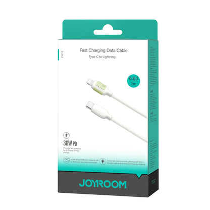Кабел за данни и зареждане USB-C - Lightning Joyroom S-A53, 30W, 2m, Бежов