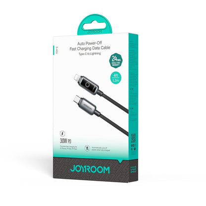 Кабел за данни и зареждане USB-C - Lightning Joyroom S-A55 StarFlight Display, 30W, 1.2m, Черен