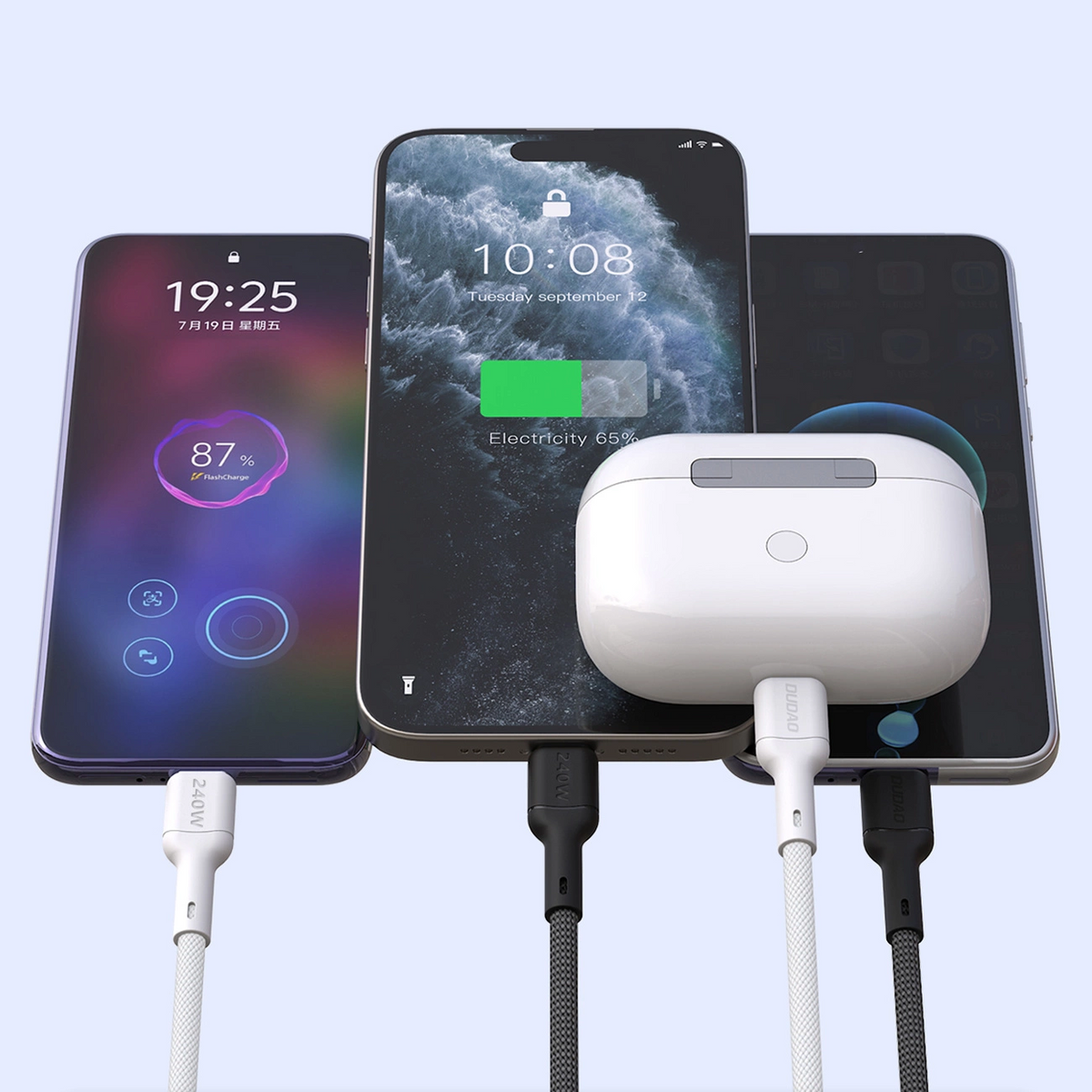 USB-C Data and Charging Cable - USB-C Dudao L9C Max, 240W, 1.2m, Black