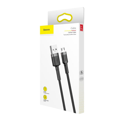 Кабел за данни и зареждане USB-A - microUSB Baseus Cafule, 18W, 1m, сив CAMKLF-BG1